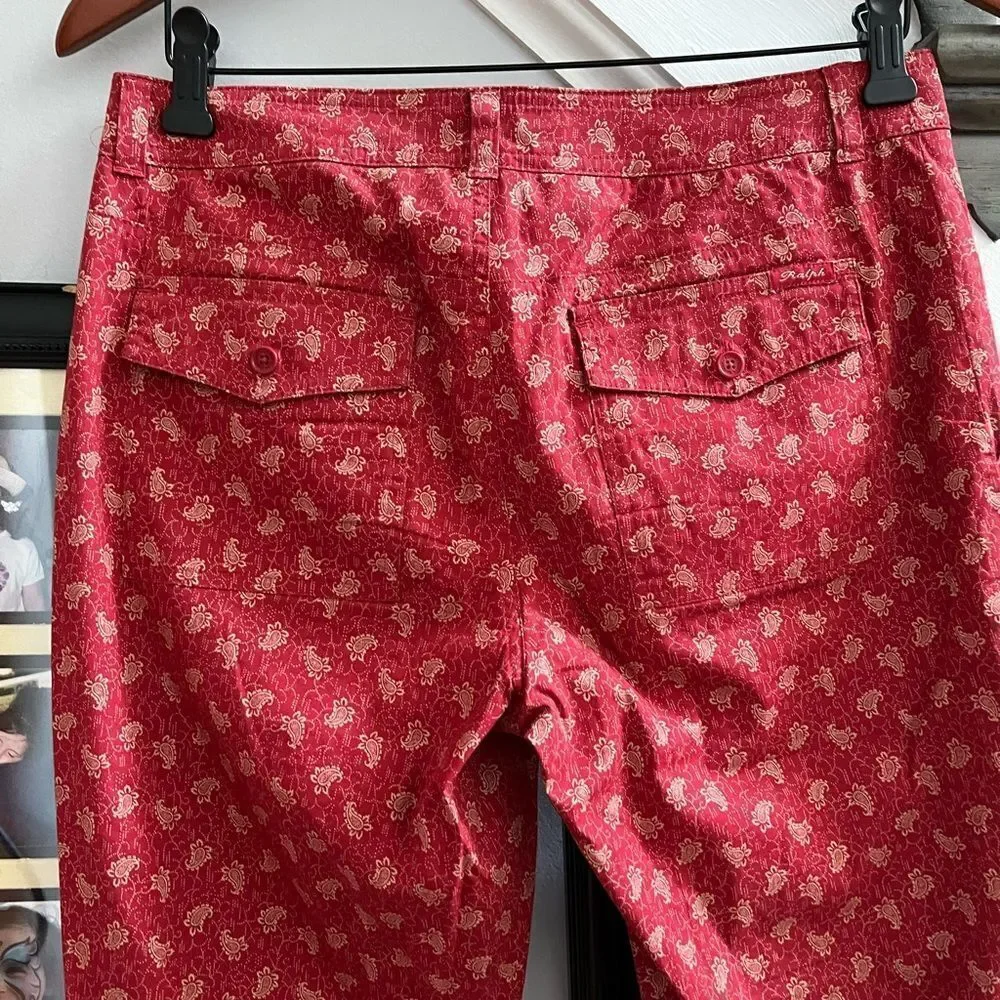 Vintage Ralph Ralph Lauren Red Paisley Cargo Dress Pants sz 4 EUC